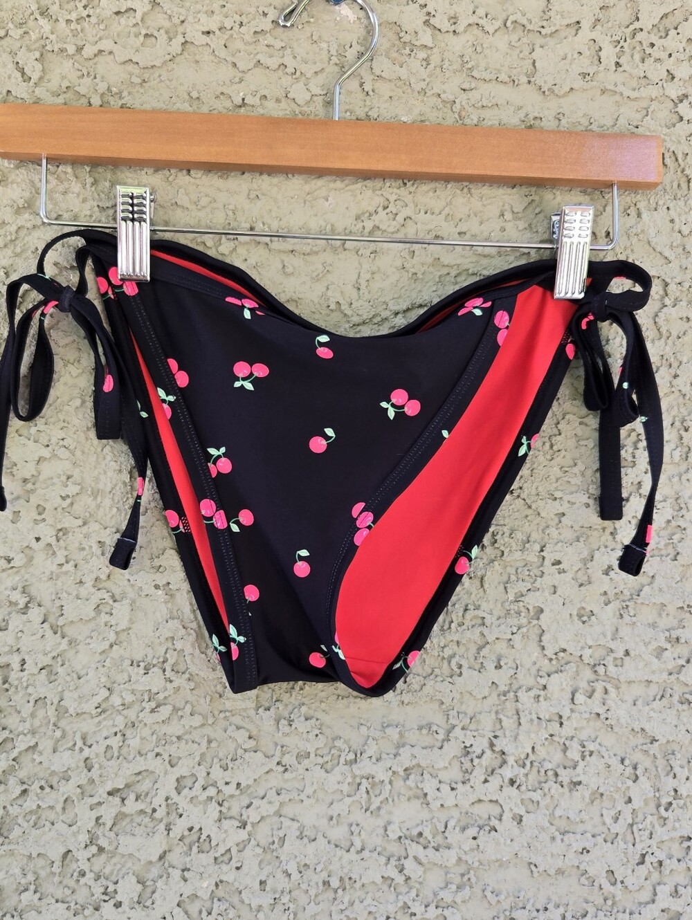 Smart & Sexy Black Cherry Print Tie-Side Bikini Bottoms
